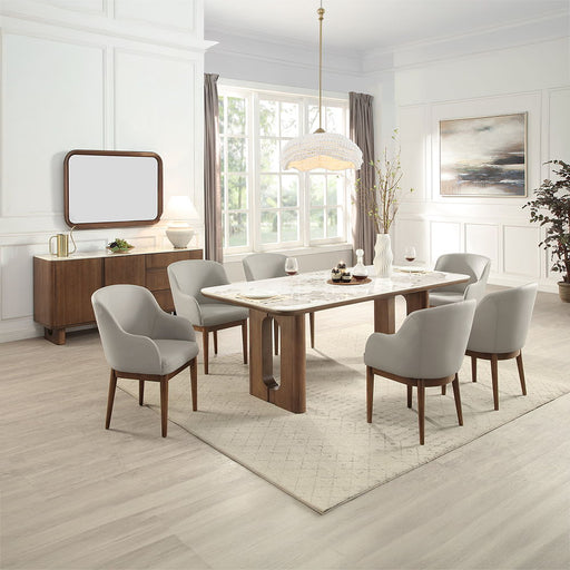 Harvey - Side Chair (Set of 2) - Synthetic Leather & Walnut ACME