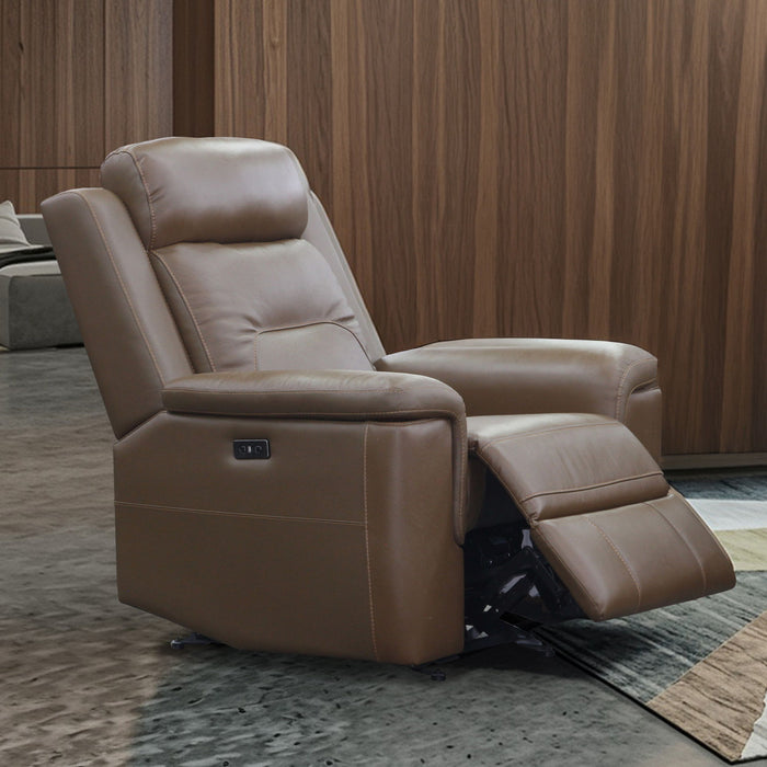 Keldon - Glider Recliner With Power Footrest - Brown New Classic