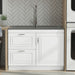Darwin - Laundry Utility Sink And Cabinet With Dual Sinks, Pull Out Faucet - White Simpli-Home