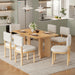 Dining Table Set With 6 Upholstered Chairs, Rectangular Table With Cutout Legs Hearth and Haven