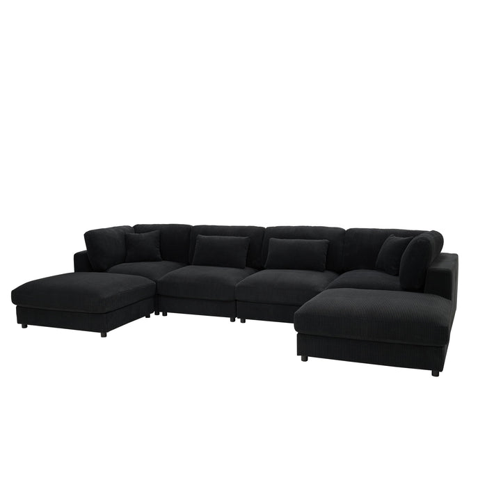 Upholstered Modular Sectional & Custom Configuration And Toss Pillows Home Essentials