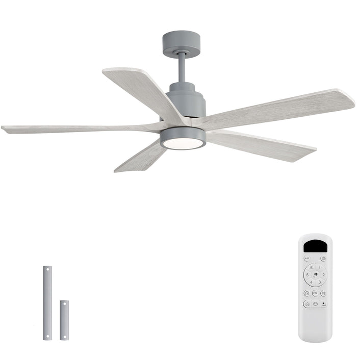 52" Ceiling Fan With Dimmable LED Light And 6 Speed Remote Control - Cement Gray Daily Nest