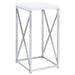Accent Table With Accents - Glossy White Furniture Max