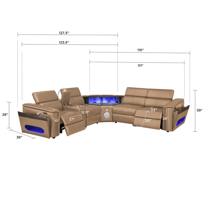 Nova - Sectional With Bluetooth Speaker, LED And Lifting Wine Cabinet Matrix Furniture Group