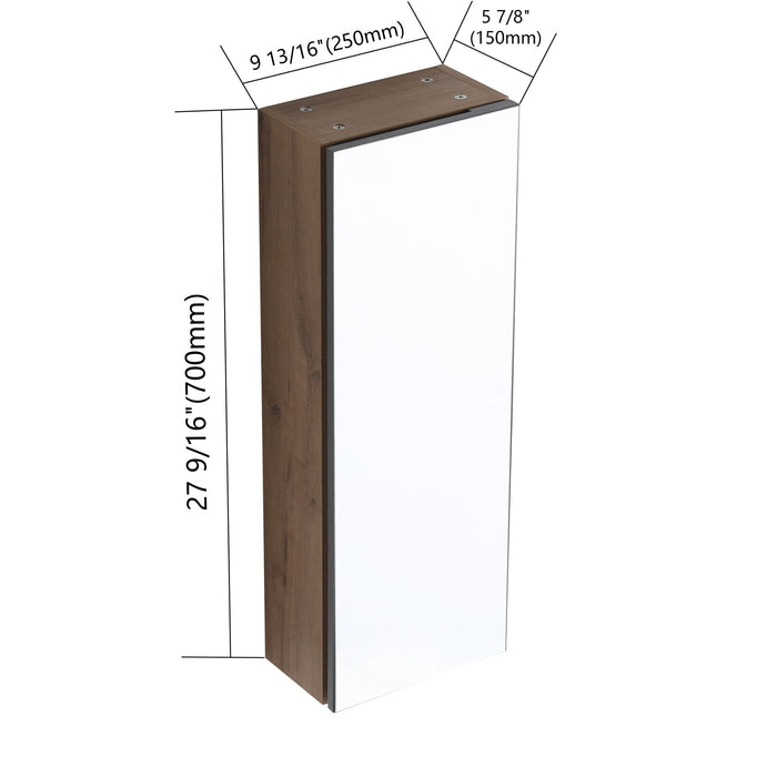 Wall Mounted Bathroom Cabinet With Adjustable Shelves, Storage For Vanity - Imitative Oak Home Essentials