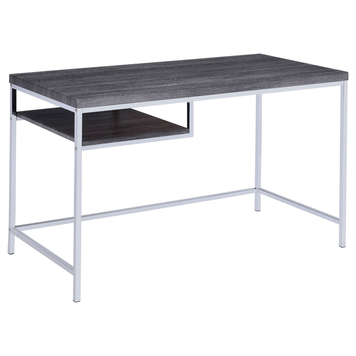 Rectangular Writing Desk, Compact Size For Home Office - Gray Furniture Max