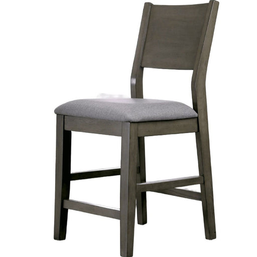 Padded Fabric Seat Panel Back Counter Height Dining Chairs (Set of 2) - Gray / Light Gray Home Essentials