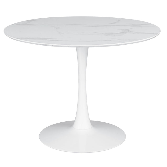 Round Dining Table With Pedestal Base - White Furniture Max