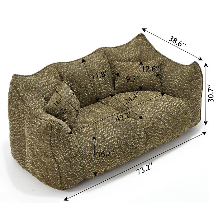 Comfortable Dual Beanbag Chair With High Resilience Foam Core For 2 People