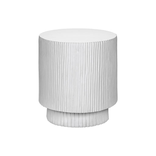 Round Accent Table, Indoor Outdoor - White 8th Street