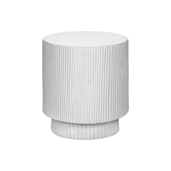Round Accent Table, Indoor Outdoor - White 8th Street