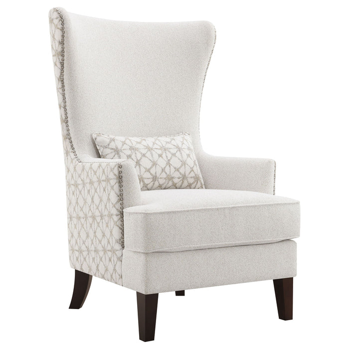 Lindstrom - Wingback Accent With Contoured Back - Ivory White Furniture Max
