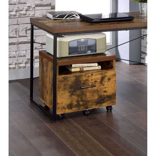 Bob - File Cabinet - Weathered Oak & Black ACME