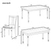 6 Piece Dining Set Classic Wooden Table And 4 Chairs With Bench For Kitchen Dining Room - Brown / Cottage White Hearth and Haven