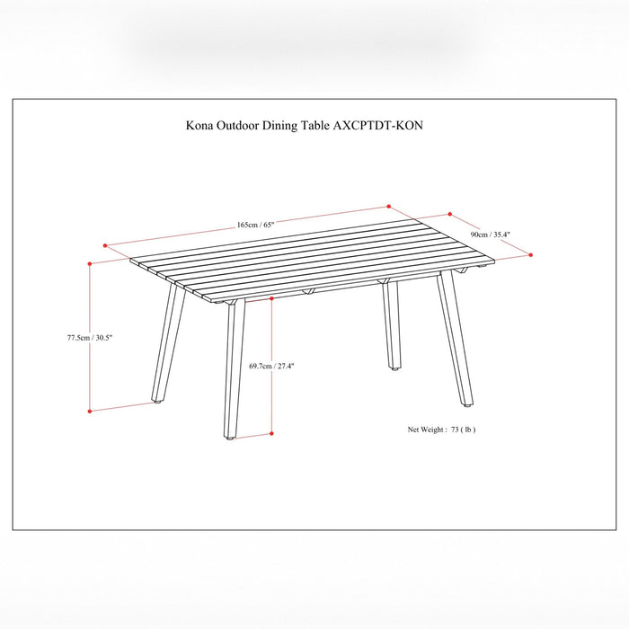 Kona - Outdoor Dining Table - Light Teak Simpli-Home