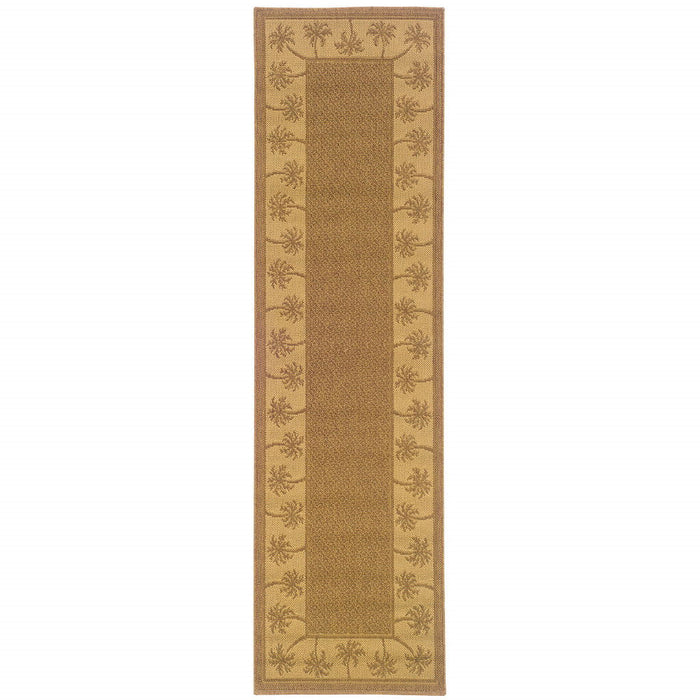 2' X 8' Stain Resistant Outdoor / Indoor Area Rug - Tan