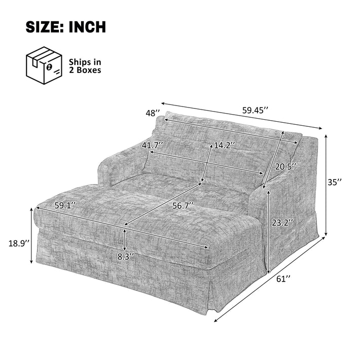 Sofa Bed Loveseat With Textured Surface And 2 Cushions Hearth and Haven