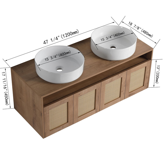 Bathroom Vanity & Art Sink, 2 Soft Close Doors, Float Mounting Design Home Essentials