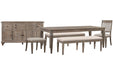 Lancaster - 6 Piece Extendable Rectangular Dining Table Set Magnussen Furniture