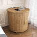 Cylinder Nightstand With Charging Station & Sliding Door Home Essentials