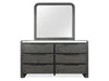 Keaton - Double Drawer Dresser With Portrait Mirror - Black Magnussen Furniture