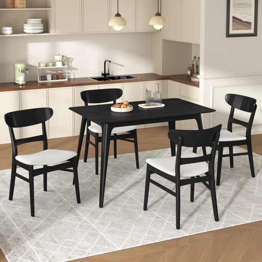 5 Piece Dining Set With Table And 4 Upholstered Chairs Noble House