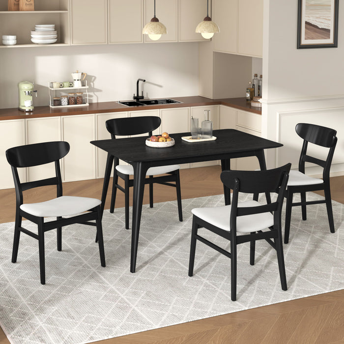 5 Piece Dining Set With Table And 4 Upholstered Chairs Noble House