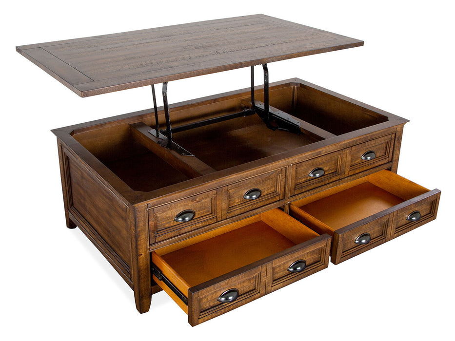 Bay Creek - Lift Top Storage Cocktail Table With Casters - Toasted Nutmeg Magnussen Furniture