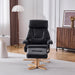 Upholstered Heated Massage 360° Swivel Accent Chair With Ottoman Home Essentials
