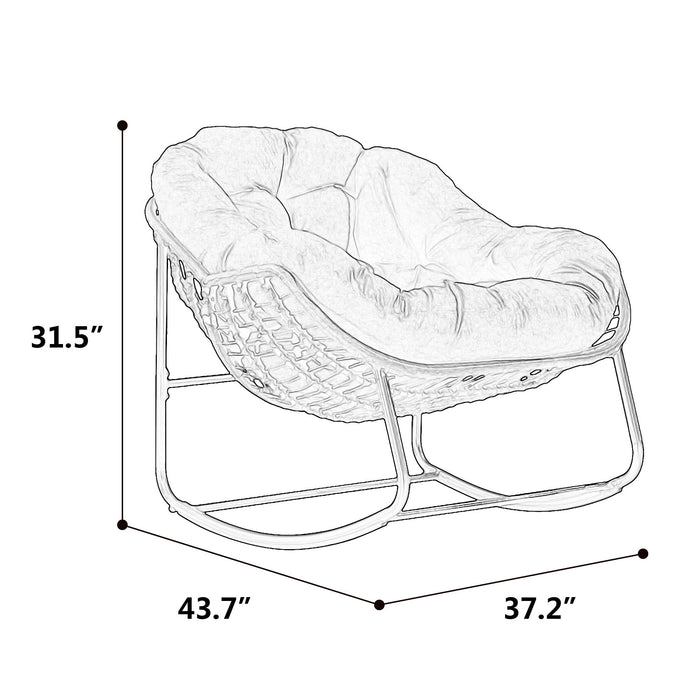 Indoor / Outdoor Oversized Wicker Egg Rocker Chair - Light Green
