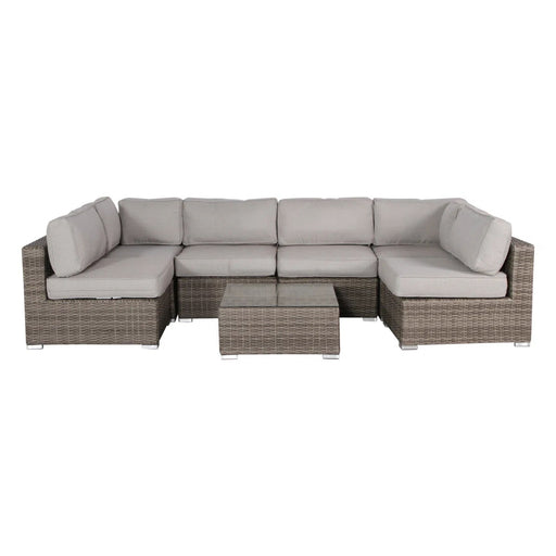 Patio Sofa Set For 4 With Cushions Convenient Outdoor Seating Group - Brown / Gray LSI Patio Furniture