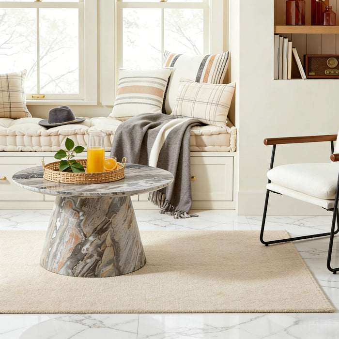 Circular Coffee Table With Adjustable Feet Home Essentials