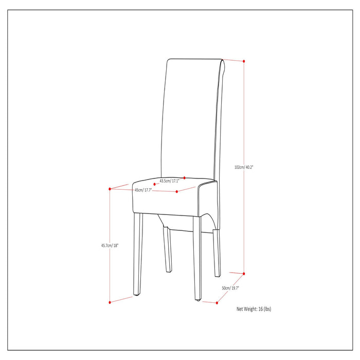 Avalon - Deluxe Parson, Dining Chair (Set of 2) Simpli-Home