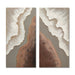Abstract Wall Art, Textured Canvas Painting With Accents, Decor For Living Room (Set of 2) - Antique Brown+White Daily Nest