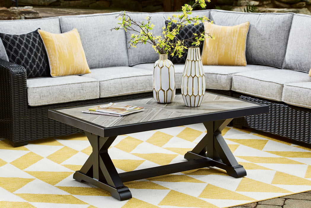 Beachcroft - Rectangular Cocktail Table - Black / Light Gray Signature Design by Ashley®