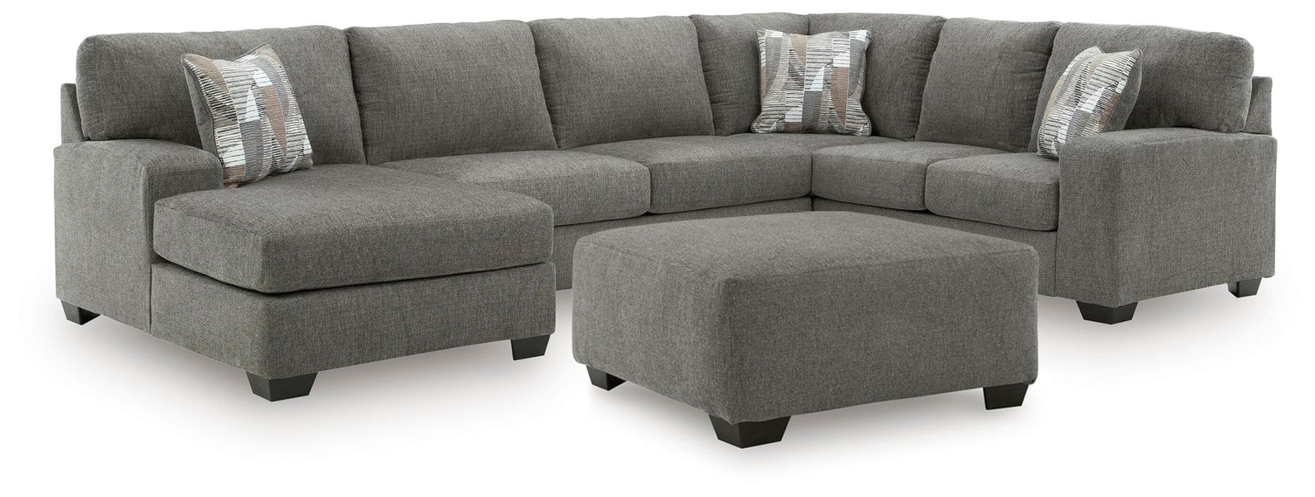 Clarington - 2 Pc. - 3-Piece Sectional And Oversized Ottoman - Greystone Signature Design by Ashley®