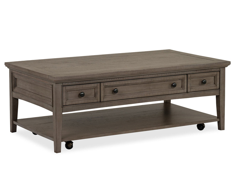 Paxton Place - Rectangular Cocktail Table With Casters - Dovetail Gray Magnussen Furniture
