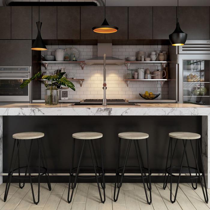 Simeon - Multifunctional Metal Stool With Wood Seat Simpli-Home