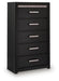 Shoralli - Five Drawer Chest - Black Signature Design by Ashley®