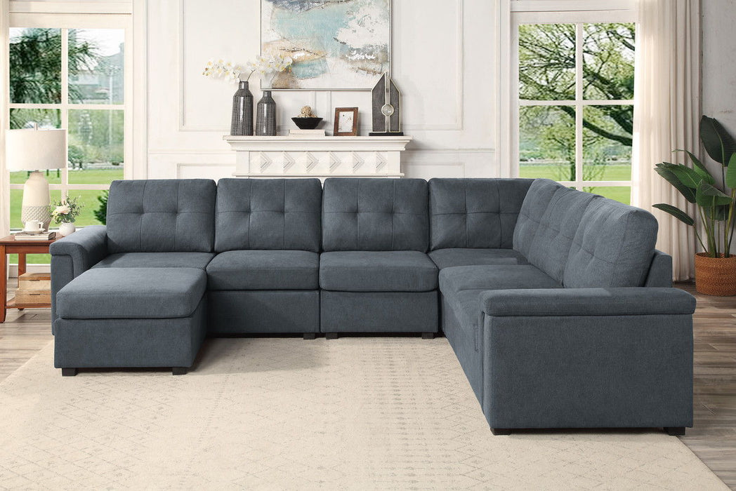 Isla - Fabric Sectional Sofa With Ottoman