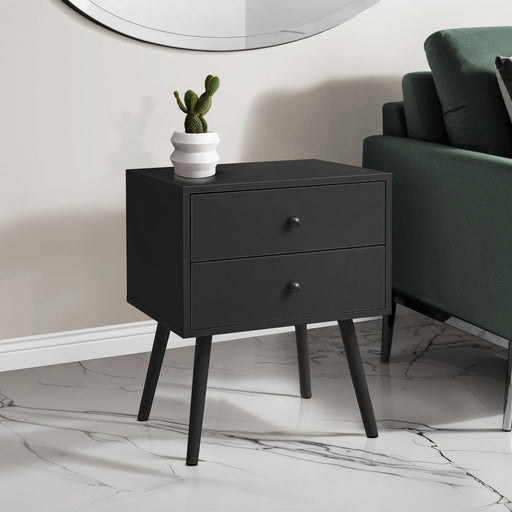 Accent Table & Storage Drawers - Black 8th Street