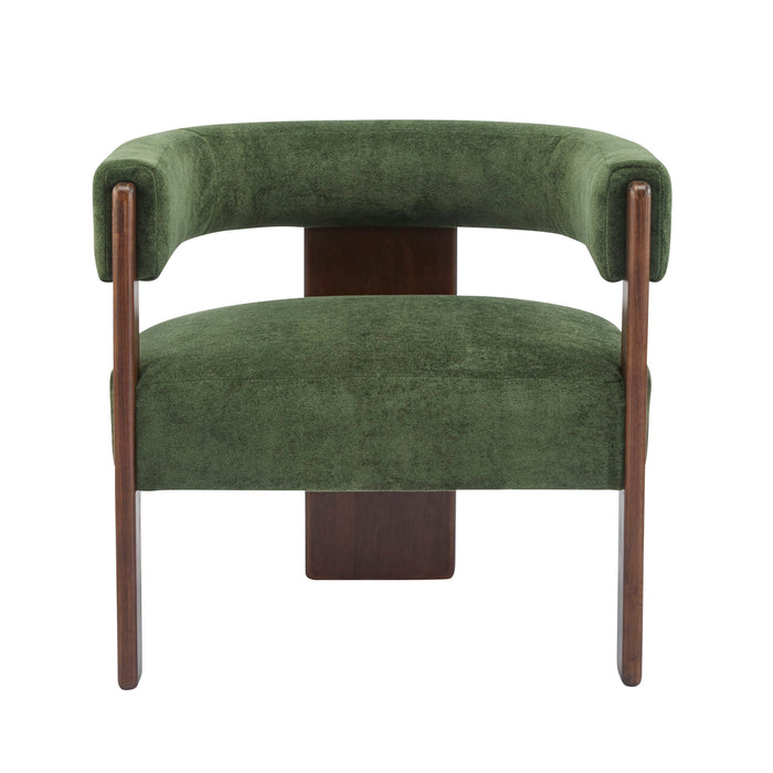 Modern Upholstered Accent Arm Chair With Barrel Back Design