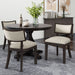 Farmhouse Style Fabric Upholstered Side Dining Chair Set Noble House