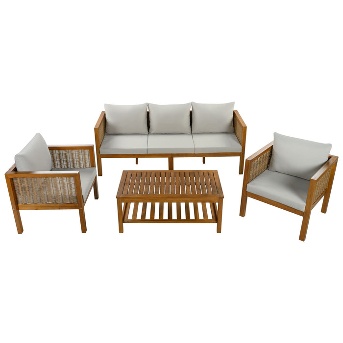 Patio Set Outdoor With Coffee Table And Cushions Hearth and Haven