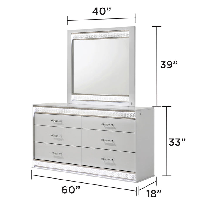 Glam - Bedroom Set With LED Headboard Matrix Furniture Group