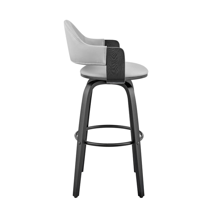 36" Swivel Low Back Counter Height Bar Chair - Gray / Black