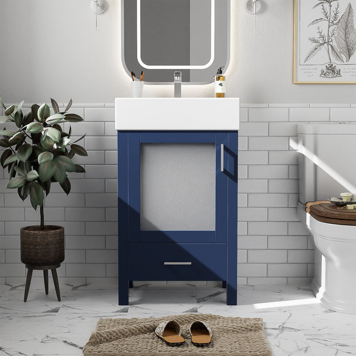 Bathroom Vanity With Ceramic Sink And Ample Storage, Ideal For Small Bathrooms Hearth and Haven