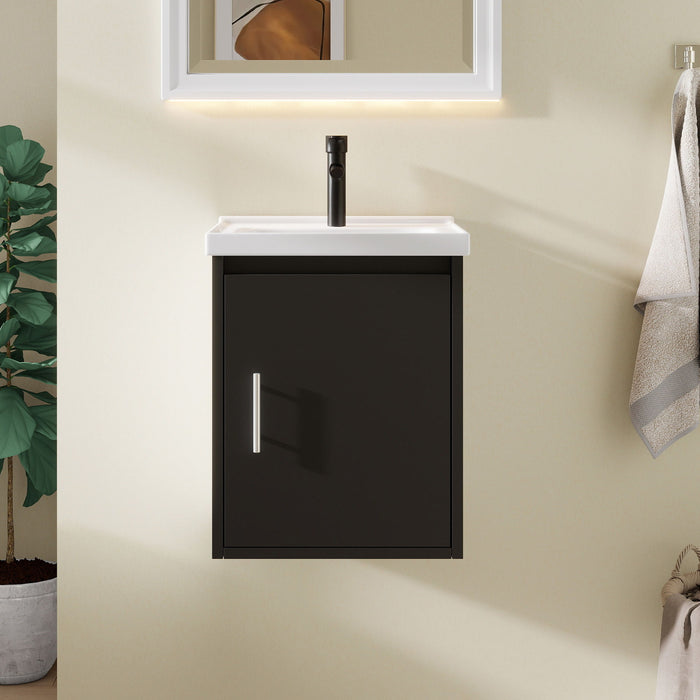 Floating Bathroom Vanity Combo, Wall Mounted Cabinet With Sink & Soft Close Doors For Small Bathrooms Home Essentials
