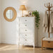 5 Drawer Tall Wide Chest Of Drawers - White Home Essentials