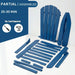 Folding Adirondack Lounge Chair With Embossed Grain For Patio, Backyard, Deck Or Pool Side - Navy Blue Home Essentials